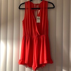 Wedding romper, coral.